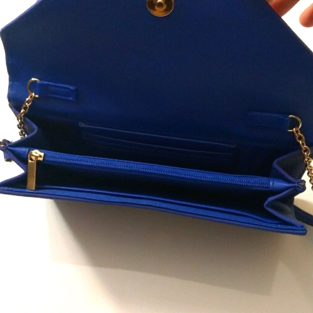Blue Wallet Size String/Chain Shoulder Purse - Picture 4 of 5